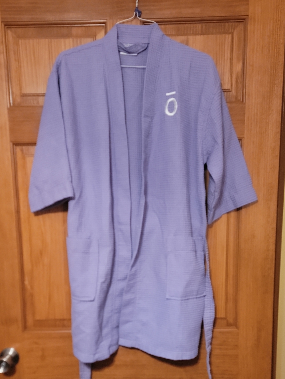 Women's doTERRA Waffle Kimono Robe in Lavender with Patch Pockets